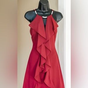Venus Embellished Cocktail Dress in Wine